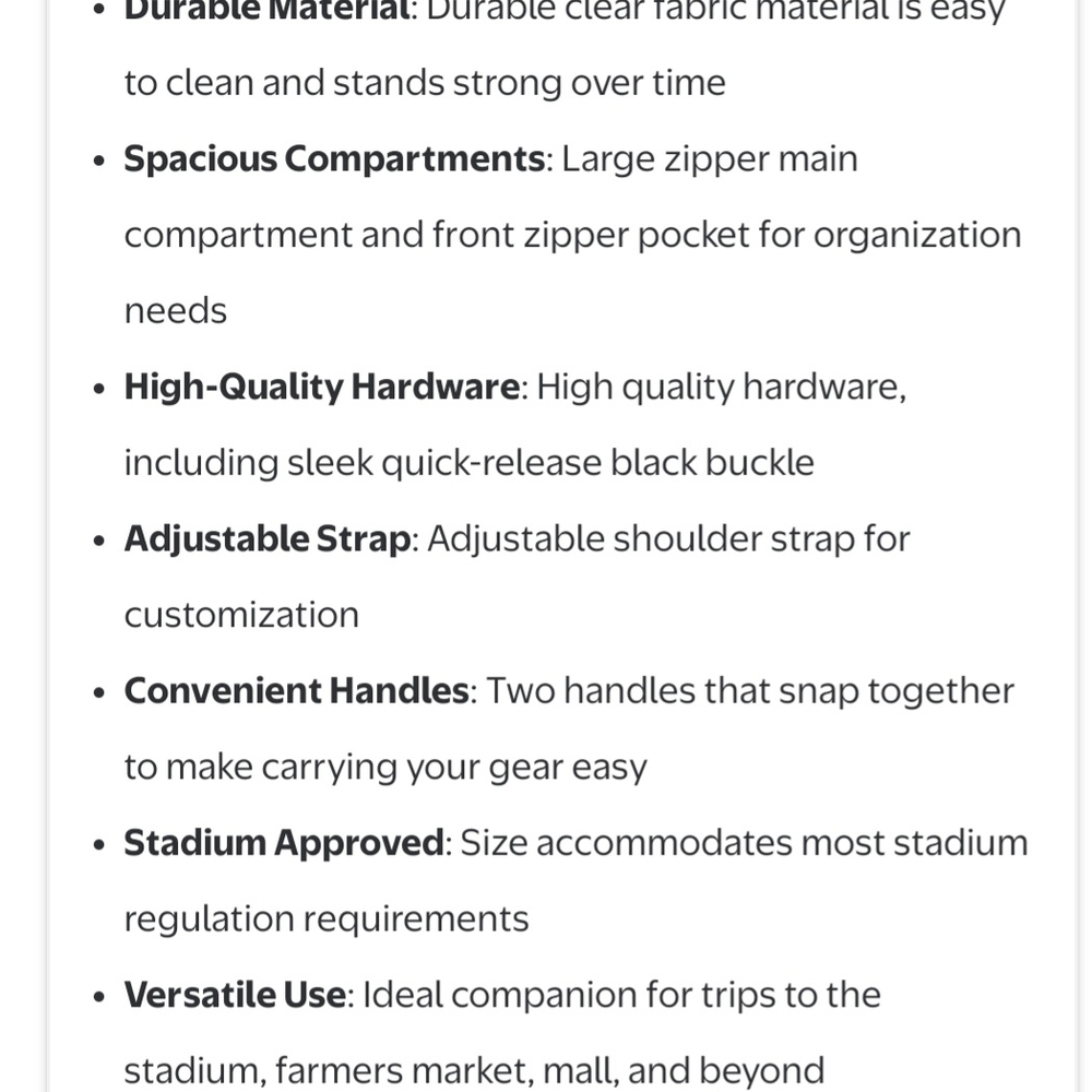 Eastport Clear, Transparent Stadium Approved Tote - image 4